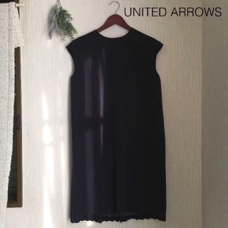 ビューティアンドユースユナイテッドアローズ(BEAUTY&YOUTH UNITED ARROWS)の【united arrows】レディース プリーツワンピース ドレス ネイビー(ひざ丈ワンピース)