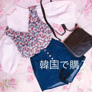 ディーホリック(dholic)の韓国で購入！花柄シフォンタンクトップ(シャツ/ブラウス(半袖/袖なし))