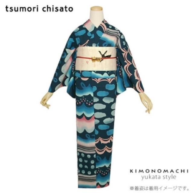 TSUMORI CHISATO(ツモリチサト)のカラー様専用 新品 ツモリチサト プレタ 浴衣  紺地に波 レディースの水着/浴衣(浴衣)の商品写真