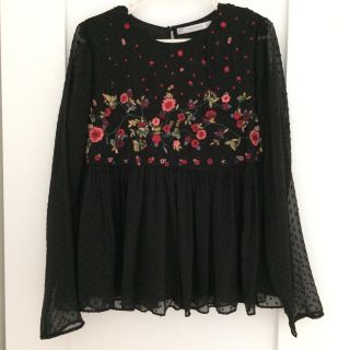 ザラ(ZARA)のZARA 刺繍ブラウス(シャツ/ブラウス(長袖/七分))