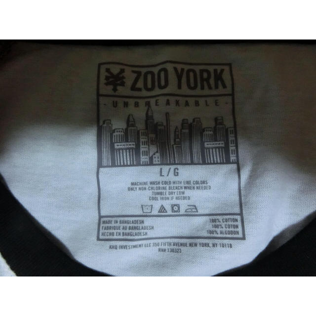 ZOO YORK(ズーヨーク)のアメカジ【ZOOYORK】NY高層ビル街並みプリントロングT US L白黒 メンズのトップス(Tシャツ/カットソー(七分/長袖))の商品写真