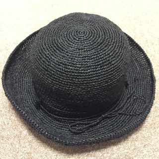 ムジルシリョウヒン(MUJI (無印良品))の無印良品  ブラック  ラフィア帽子(ハット)