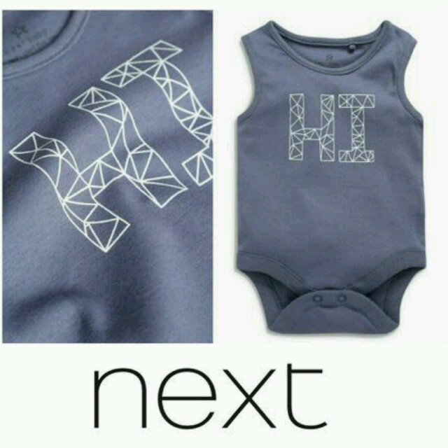 NEXT(ネクスト)の男の子3枚セット♡Next♡タンクトップロンパース キッズ/ベビー/マタニティのベビー服(~85cm)(ロンパース)の商品写真