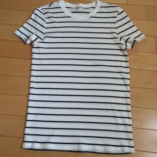 ユニクロ(UNIQLO)のUNIQLO リブボーダークルーネックＴ(Tシャツ(半袖/袖なし))