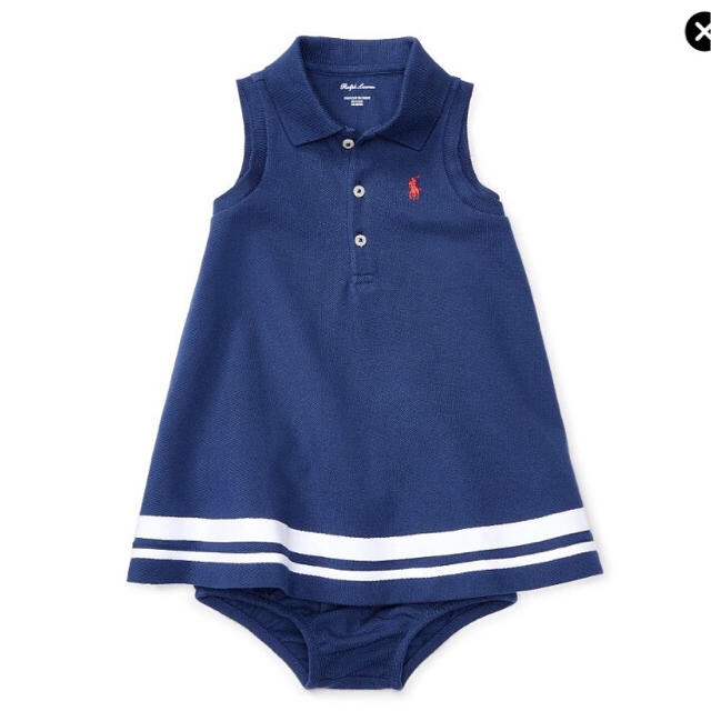 Ralph Lauren(ラルフローレン)のカナブン(☆⚪︎☆)様専用新作☆ラルフローレン ストライプポロドレス24M キッズ/ベビー/マタニティのキッズ服女の子用(90cm~)(ワンピース)の商品写真