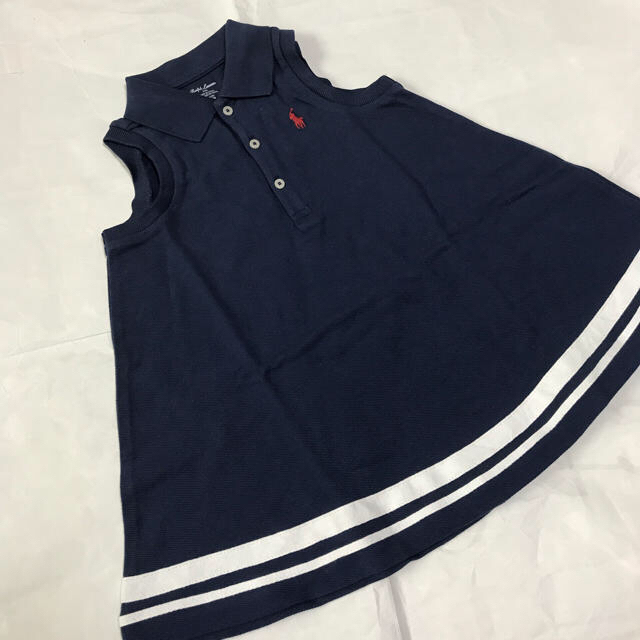 Ralph Lauren(ラルフローレン)のカナブン(☆⚪︎☆)様専用新作☆ラルフローレン ストライプポロドレス24M キッズ/ベビー/マタニティのキッズ服女の子用(90cm~)(ワンピース)の商品写真