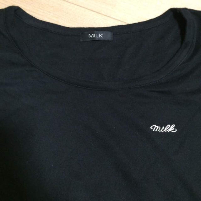 MILK(ミルク)のMILK 黒 ワンピース Tシャツ OP スカート SK ロゴ ブラック  レディースのスカート(ミニスカート)の商品写真