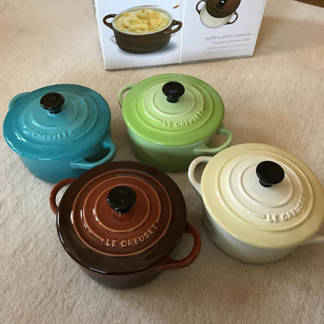 LE CREUSET - 新品未使用ルクルーゼ⭐︎ミニココット4個セットの通販 LE CREUSET - 新品未使用ルクルーゼ⭐︎ミニココット4個セットの通販