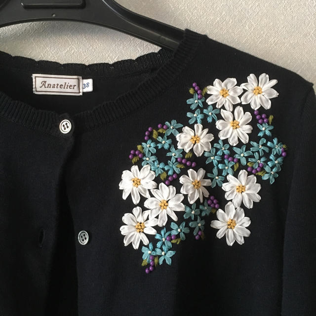 アナトリエ　刺繍　カーディガン