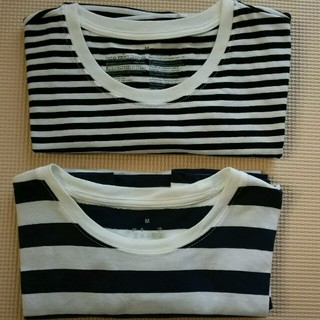 ムジルシリョウヒン(MUJI (無印良品))の無印良品ボーダーTシャツM  2枚セット(Tシャツ(半袖/袖なし))
