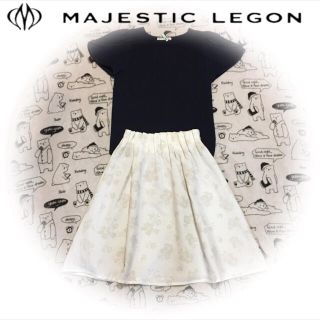 マジェスティックレゴン(MAJESTIC LEGON)のMAJESTIC LEGONチェック素材トップス×Honeysフロッキースカート(セット/コーデ)