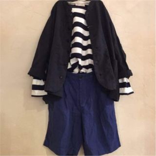 ネストローブ(nest Robe)のネストローブ（nest robe）リネン ドクタージャケット ブラック(ノーカラージャケット)