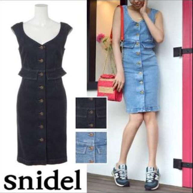 SNIDEL(スナイデル)のSNIDEL ♡スナイデル 大流行フロントボタンデニムワンピース レディースのワンピース(ひざ丈ワンピース)の商品写真