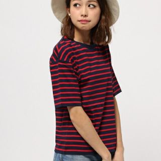 マウジー(moussy)のmoussy BORDER BOY TEE レッド Tシャツ(Tシャツ(半袖/袖なし))