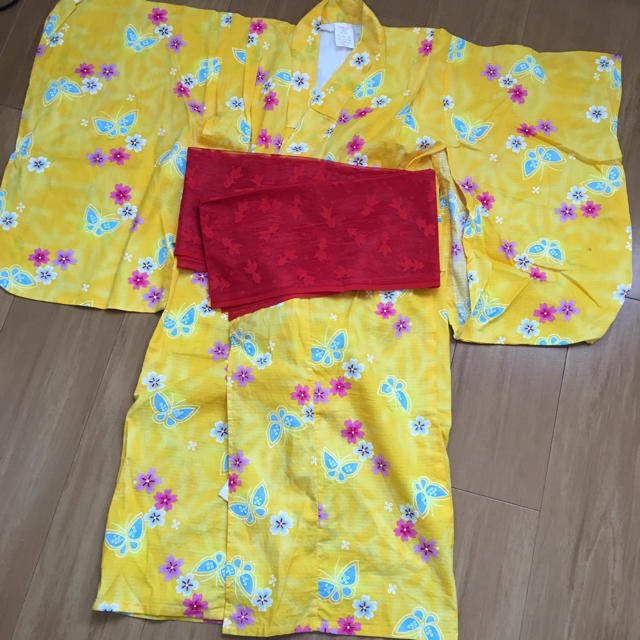 子ども ゆかた 女の子 100cm 2点セット キッズ/ベビー/マタニティのキッズ服女の子用(90cm~)(甚平/浴衣)の商品写真