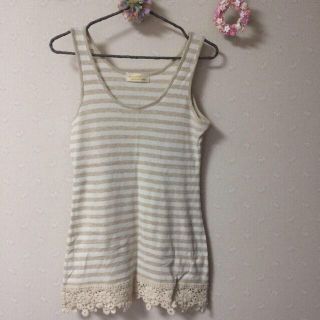 ダブルクローゼット(w closet)のw closet♡裾レースタンクトップ(タンクトップ)