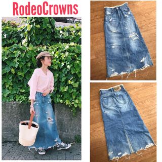 ロデオクラウンズ(RODEO CROWNS)の大人気☆ヘムクラッシュ マキシスカート ☆ XS 完売  ロデオクラウンズ(ロングスカート)