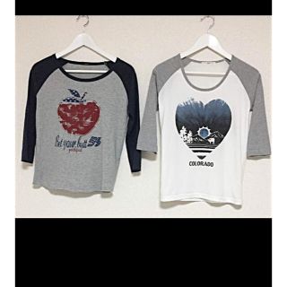 シップス(SHIPS)のSHIPS ラグランスリーブ ティシャッ free！サイズ☆2枚セット(Tシャツ(長袖/七分))