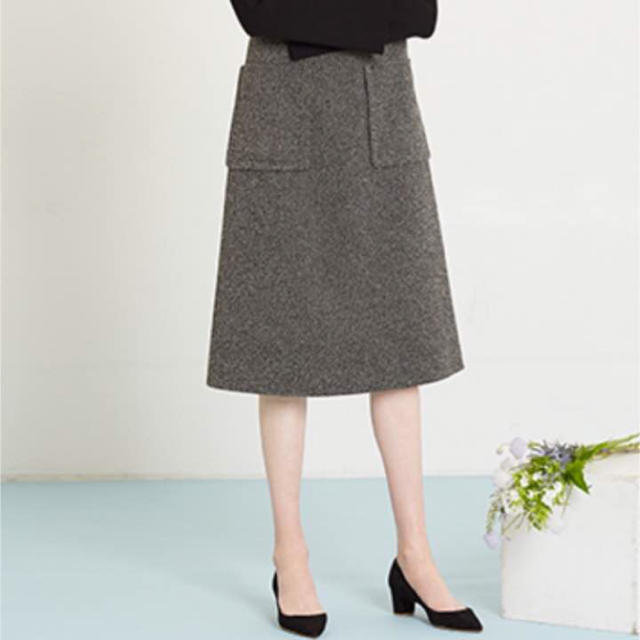 LE CIEL BLEU(ルシェルブルー)のlecielblue グレーダブルポケットスカート レディースのスカート(ひざ丈スカート)の商品写真
