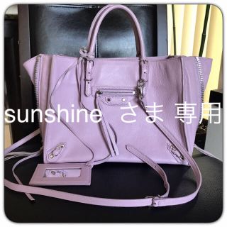 バレンシアガバッグ(BALENCIAGA BAG)の美品 バレンシアガ  ペーパー A6 2WAY ハンドバッグ パープル  ピンク(ショルダーバッグ)