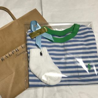 ラルフローレン(Ralph Lauren)のギフト♡新品ラルフローレン コットンTシャツ12M&靴下セット(Ｔシャツ)