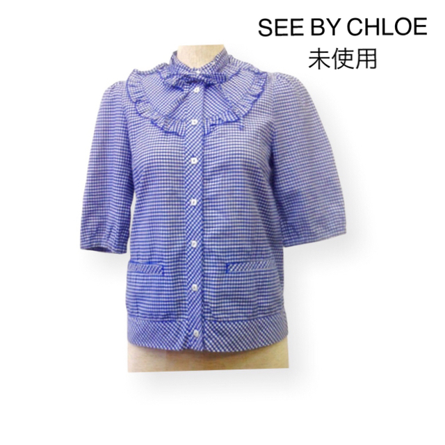 満点の SEE ギンガムチェックブラウス CHLOE BY SEE - CHLOE BY シャツ+ブラウス(半袖+袖なし)