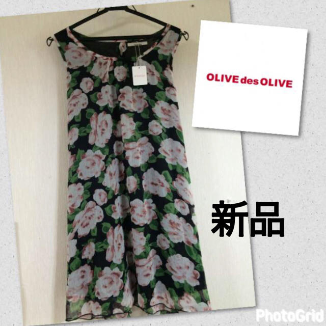 OLIVEdesOLIVE(オリーブデオリーブ)の新品オリーブデオリーブ 花柄シフォンゆったりワンピース レディースのワンピース(ひざ丈ワンピース)の商品写真