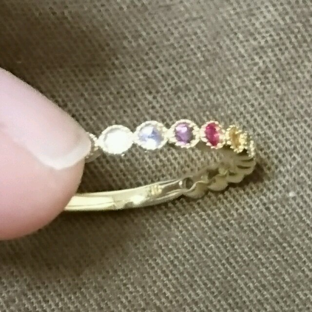 k18/ハーフエタニティリング/7号 レディースのアクセサリー(リング(指輪))の商品写真