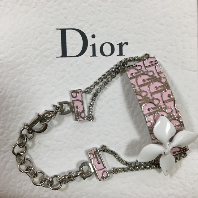 ✨希少✨ Dior Dロゴ フラワー ブレスレット シルバー カラーストーン