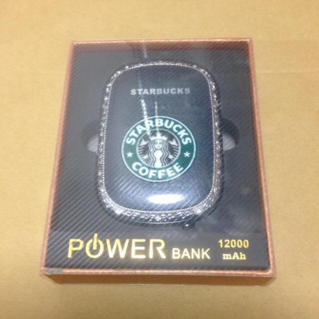 Starbucks Coffee(スターバックスコーヒー)の★スタバ好き注目(#^.^#)スマホ充電器12000mAh★ブラック(^-^)/ スマホ/家電/カメラのスマートフォン/携帯電話(バッテリー/充電器)の商品写真