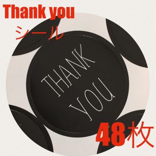 Thank you シール 丸型 48枚(ラッピング/包装)