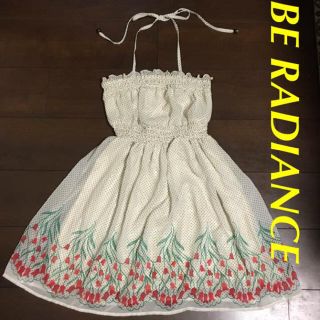 ビーラディエンス(BE RADIANCE)のデートや海に♡ ビーラディエンス ホルターネック ドット ミニワンピ 花柄(ミニワンピース)