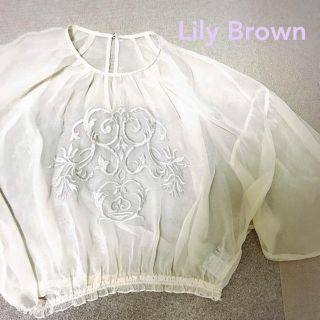 リリーブラウン(Lily Brown)の人気完売  リリーブラウン 刺繍シフォンブラウス(シャツ/ブラウス(長袖/七分))