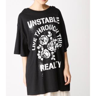 マウジー(moussy)の★未使用★MOUSSY★2way ロング丈Tシャツ★黒★フリーサイズ(Tシャツ(半袖/袖なし))