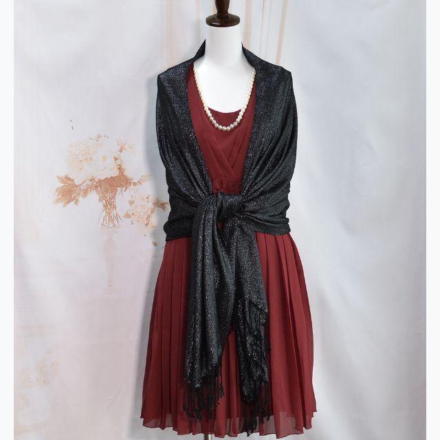 新品❤透けない 柔らかショール ブラック 3色あり レディースのフォーマル/ドレス(その他ドレス)の商品写真