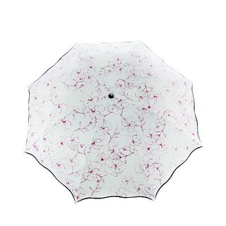 新品 折りたたみ傘 花柄模様 デザイナーズ傘 対雪仕様 遮光率９９％ レッド(傘)