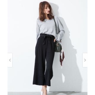 ザラ(ZARA)の新品未使用☆ウエストリボン プリーツワイドパンツ(バギーパンツ)