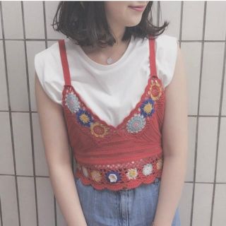 ナイスクラップ(NICE CLAUP)のNICE CLAUP 刺繍キャミ(キャミソール)