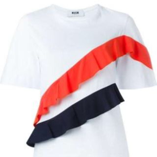 エムエスジイエム(MSGM)の【美品！】MSGM ラッフルTシャツ(Tシャツ(半袖/袖なし))