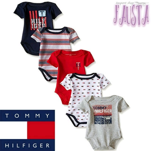 TOMMY HILFIGER(トミーヒルフィガー)のTommy Hilfiger 半袖ロンパース 70 トミー 新品 キッズ/ベビー/マタニティのベビー服(~85cm)(ロンパース)の商品写真