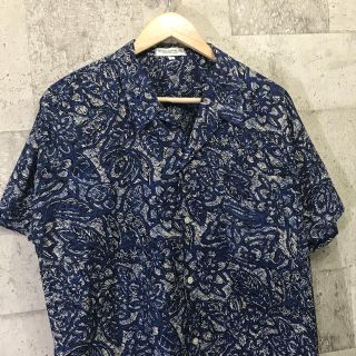 古着 アート花柄 総柄 オープンカラーシャツ 日本製 F(シャツ)