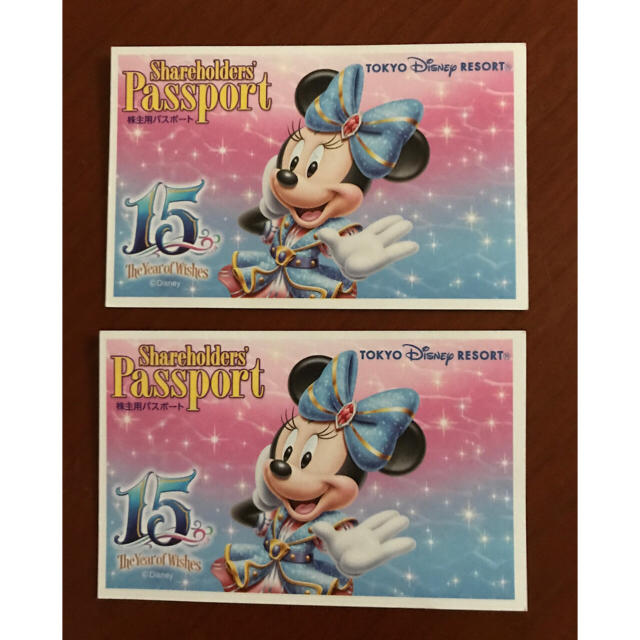 Disney(ディズニー)のディズニーチケット 15周年ミニー 使用済 ２枚 チケットの施設利用券(遊園地/テーマパーク)の商品写真