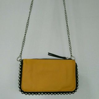 ザラ(ZARA)のZARA スタッズ付きウォレット型ショルダーバッグ バイカラー ポーチ ザラ(ショルダーバッグ)