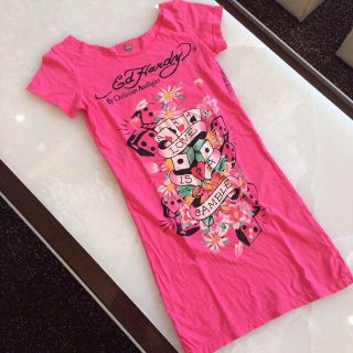 エドハーディー(Ed Hardy)のEdHardy Pink tee★送料込(Tシャツ(半袖/袖なし))