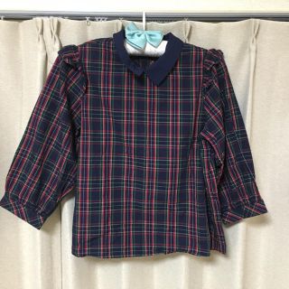 ダブルクローゼット(w closet)のチェックフリルブラウス(シャツ/ブラウス(長袖/七分))