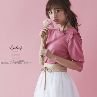 トッコ(tocco)のtocco closet♡袖ビジューシャリ感ニットプルオーバー(カットソー(半袖/袖なし))