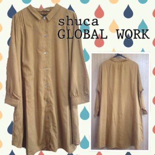 グローバルワーク(GLOBAL WORK)の古着系☆シャツワンピ(ひざ丈ワンピース)