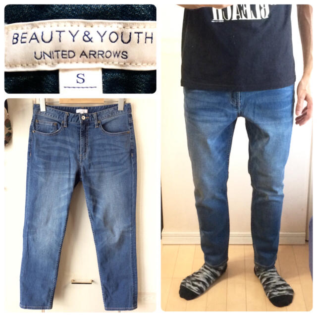 BEAUTY&YOUTH UNITED ARROWS(ビューティアンドユースユナイテッドアローズ)のBEAUTY&YOUTHテーパードデニムダメージジーンズダメージデニムメンズ メンズのパンツ(デニム/ジーンズ)の商品写真