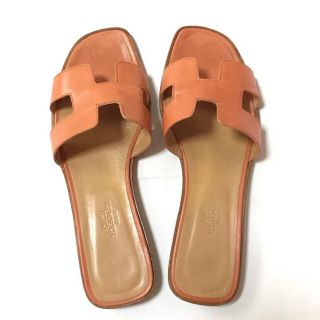 Hermes - エルメス オラン サンダル オレンジ 38サイズの通販 by