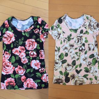 アンティカ(antiqua)の花柄 Tシャツ ２枚セット(Tシャツ(半袖/袖なし))